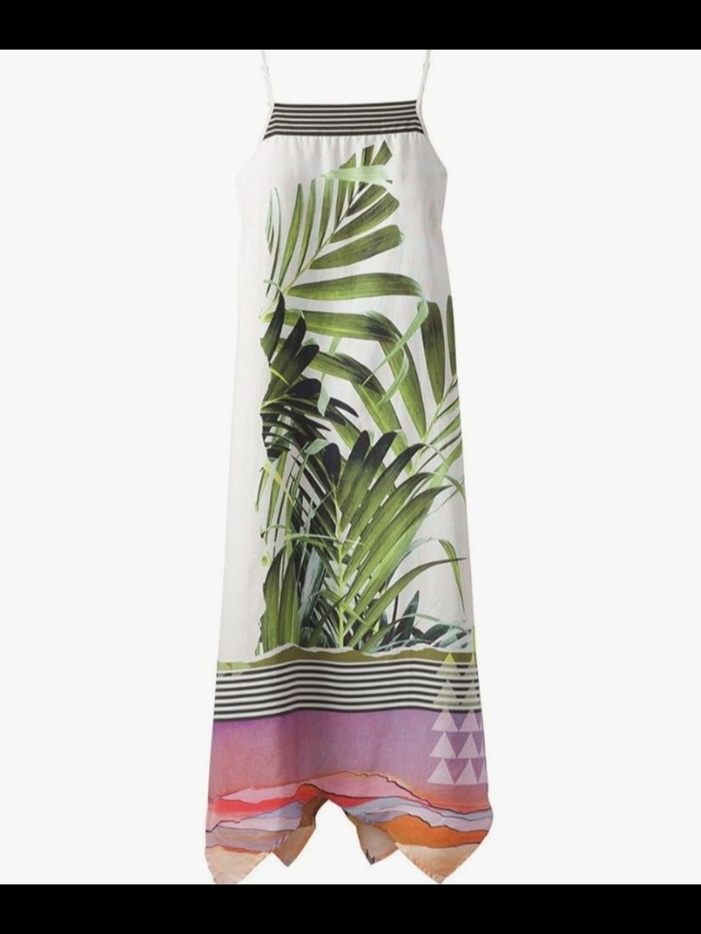 Prana Selene White Green Botanical Midi Dress - Picture 2 of 7